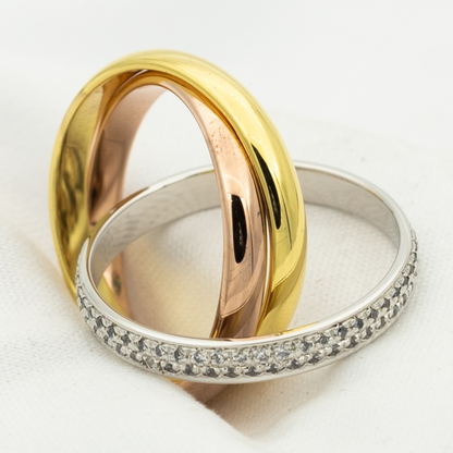 [OrnoraJewelry Jewelry]TRINITY RING GOLD PINK GOLD SILVER DIAMONDS