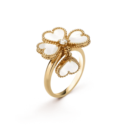 [OrnoraJewelry]SWEET CLOVER WHITE MOP RING