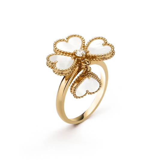 [OrnoraJewelry]SWEET CLOVER WHITE MOP RING