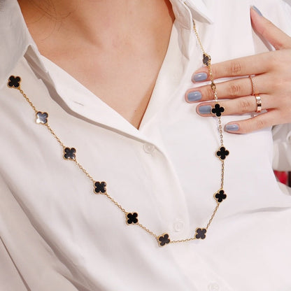[OrnoraJewelry]CLOVER 20 MOTIFS ONYX ROSE GOLD
