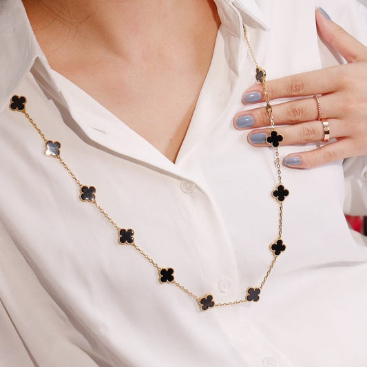 [OrnoraJewelry]CLOVER 20 MOTIFS ONYX ROSE GOLD