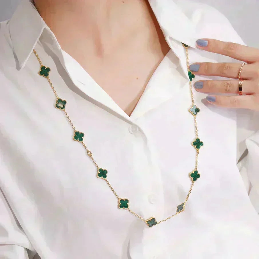 [OrnoraJewelry]CLOVER 20 MOTIFS MALACHITE GOLD
