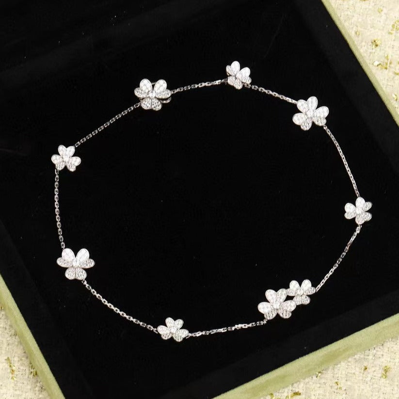 [OrnoraJewelry]FRIVOLE SILVER 9 FLOWERS NECKLACE