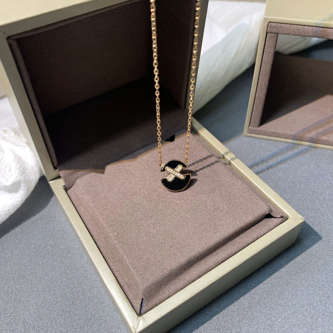 [OrnoraJewelry]JEUX DE PINK GOLD DIAMOND NECKLACE