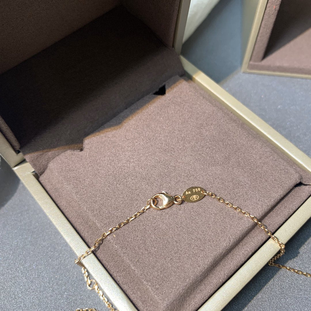 [OrnoraJewelry]JEUX DE PINK GOLD DIAMOND NECKLACE
