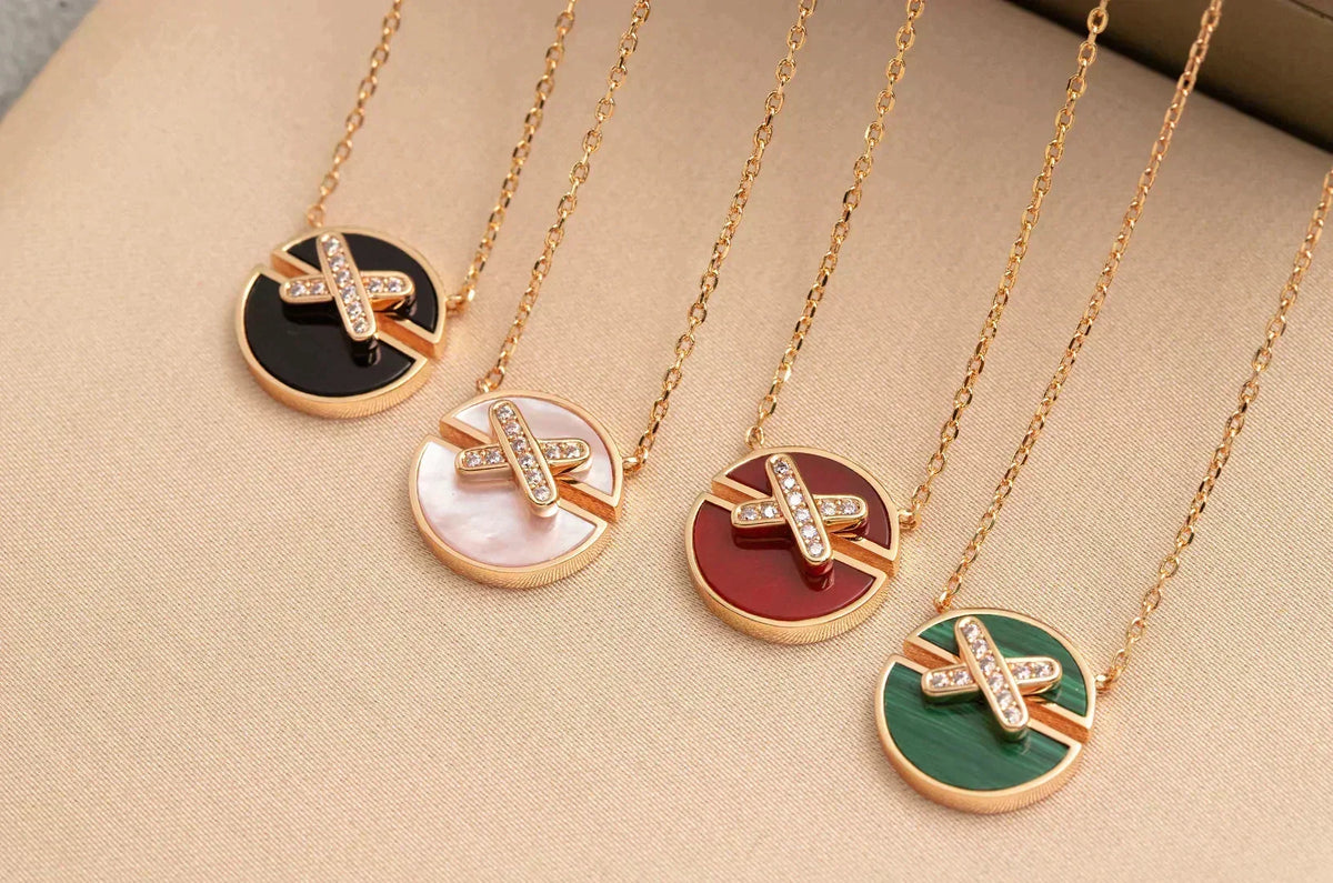 [OrnoraJewelry]JEUX DE ROSE GOLD DIAMOND NECKLACE