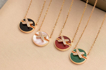 [OrnoraJewelry]JEUX DE ROSE GOLD DIAMOND NECKLACE