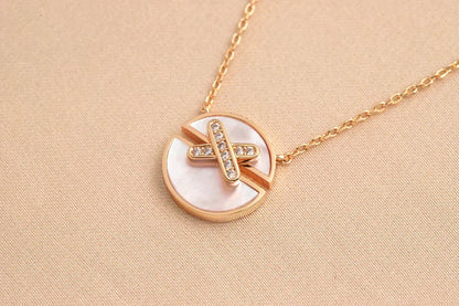 [OrnoraJewelry]JEUX DE ROSE GOLD DIAMOND NECKLACE