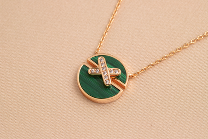 [OrnoraJewelry]JEUX DE PINK GOLD DIAMOND NECKLACE