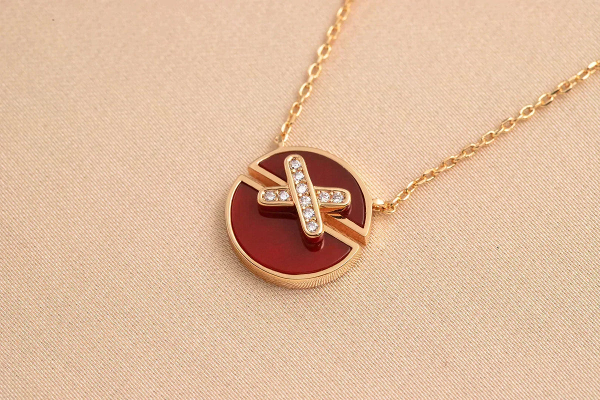 [OrnoraJewelry]JEUX DE ROSE GOLD DIAMOND NECKLACE