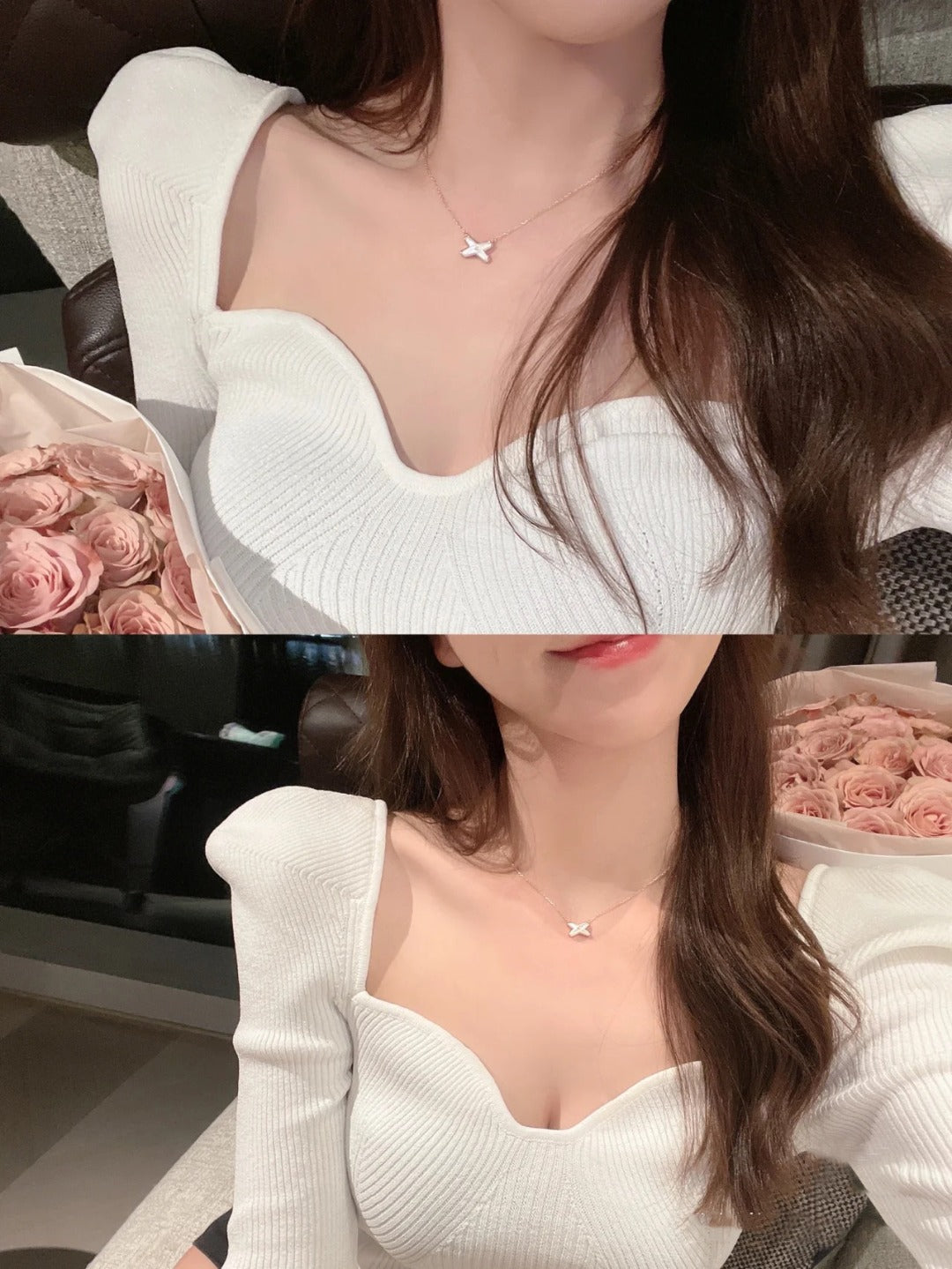 [OrnoraJewelry]JEUX DE NECKLACE 1 DIAMOND