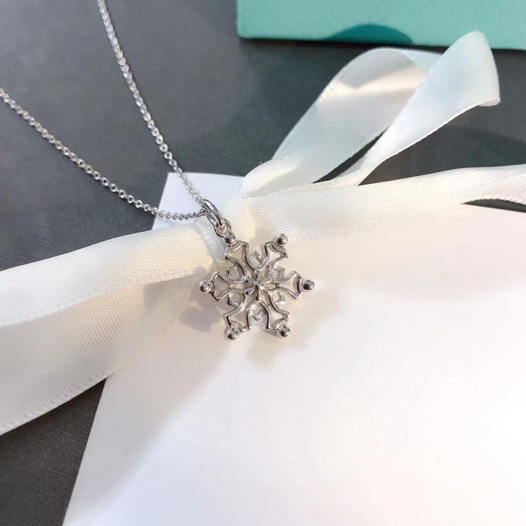 [Ornora Jewelry]STERLING SILVER SNOWFLAKE PENDANT NECKLACE