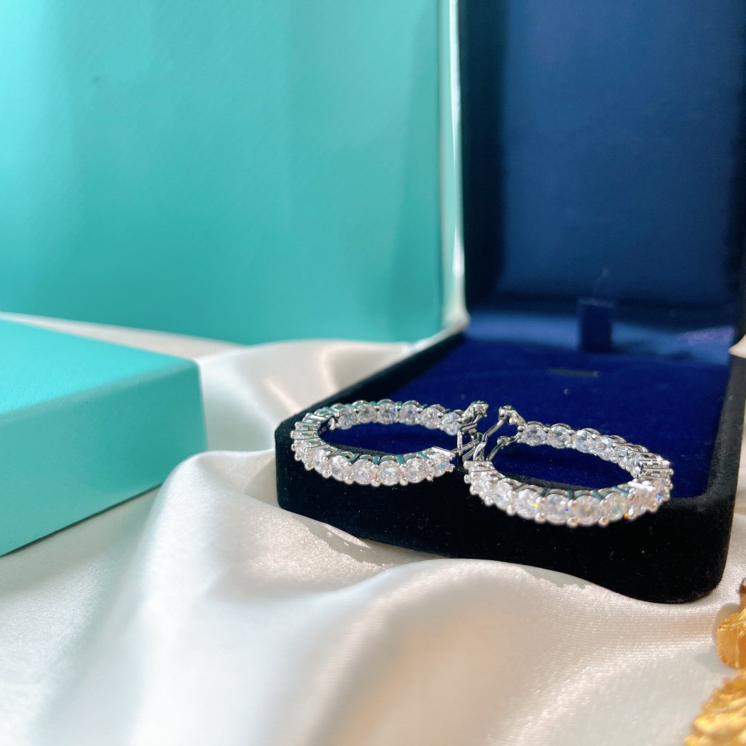 [Ornora Jewelry]SILVER DIAMOND HOOP EARRINGS
