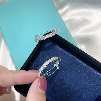 [Ornora Jewelry]SILVER DIAMOND HOOP EARRINGS