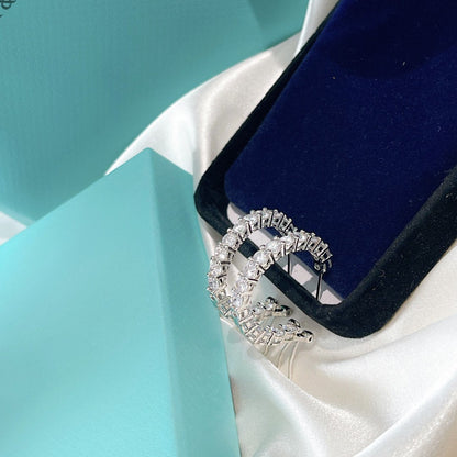 [Ornora Jewelry]SILVER DIAMOND HOOP EARRINGS