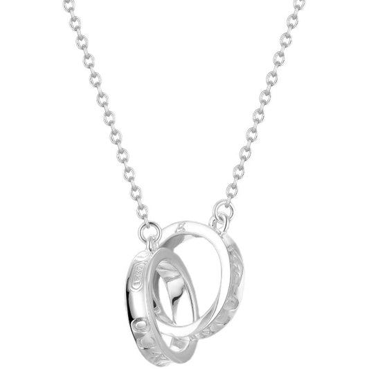 [Ornora Jewelry]NECKLACE FEMALE DOUBLE RING DOUBLE CIRCLE COUPLE PENDANT