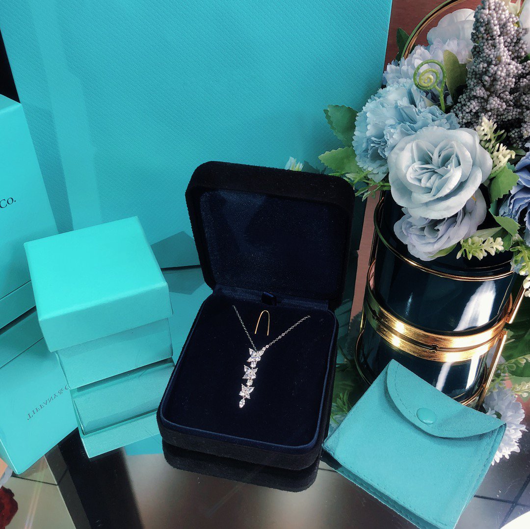 [Ornora Jewelry]MIXED CLUSTER DIAMOND DROP PENDANT