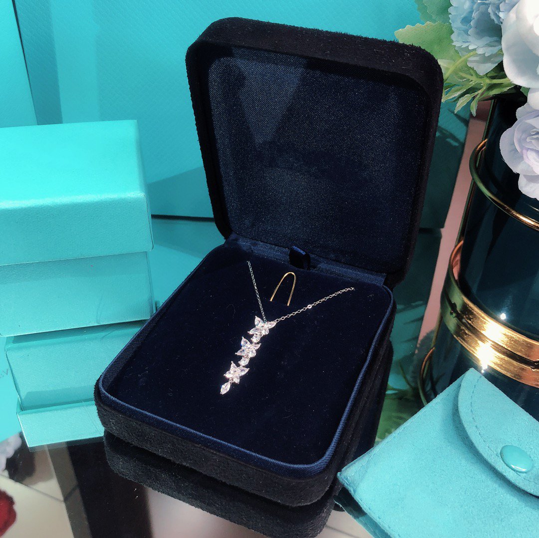 [Ornora Jewelry]MIXED CLUSTER DIAMOND DROP PENDANT
