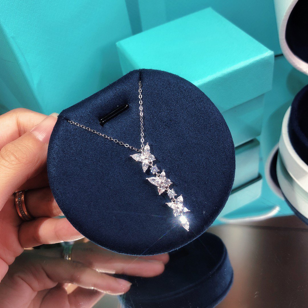 [Ornora Jewelry]MIXED CLUSTER DIAMOND DROP PENDANT