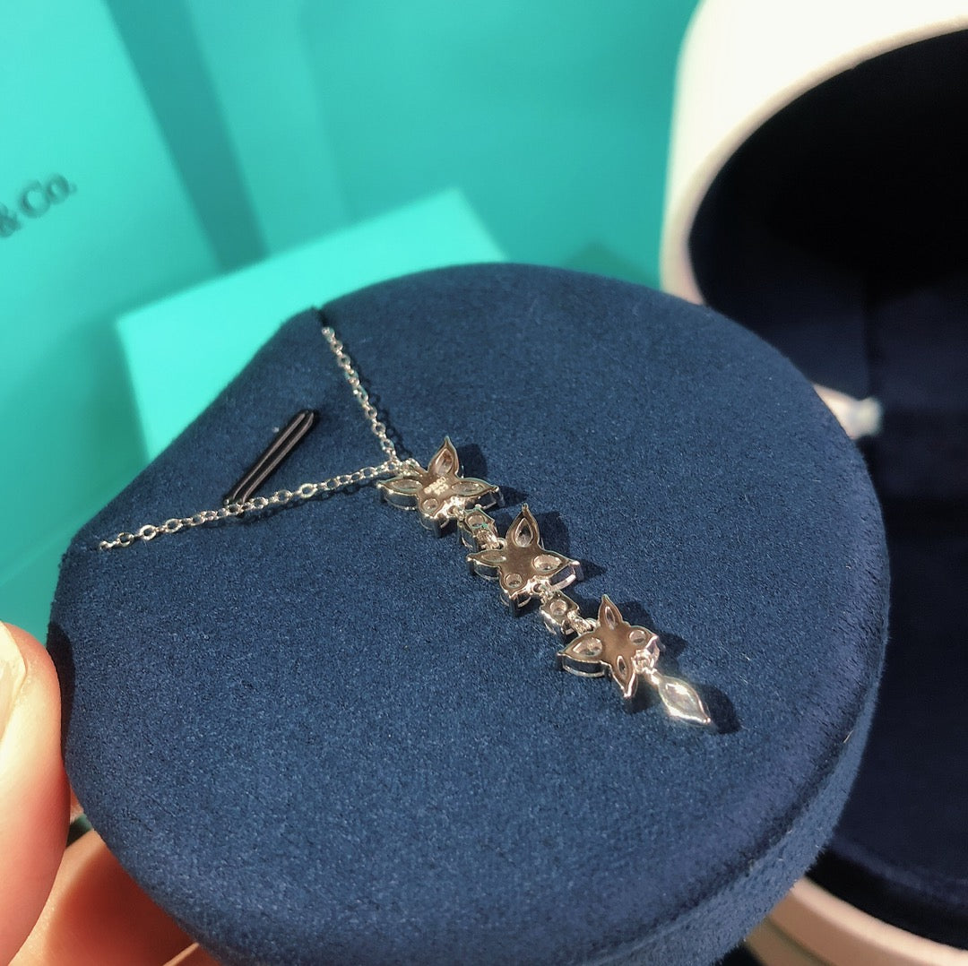[Ornora Jewelry]MIXED CLUSTER DIAMOND DROP PENDANT