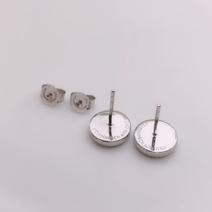 [Ornora Jewelry]TURQUOISE CIRCLE WHITE GOLD EARRINGS