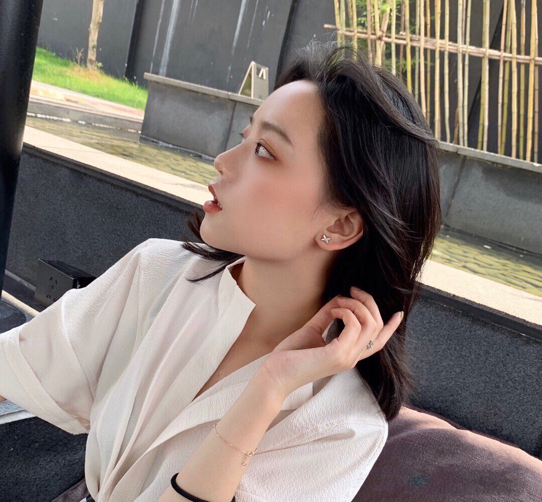 [Ornora Jewelry]JEUX DE WHITE MOP ROSE GOLD DIAMOND EARRINGS