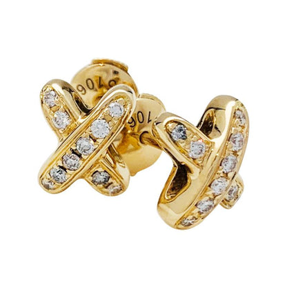 [OrnoraJewelry]JEUX DE GOLD DIAMOND EARRINGS