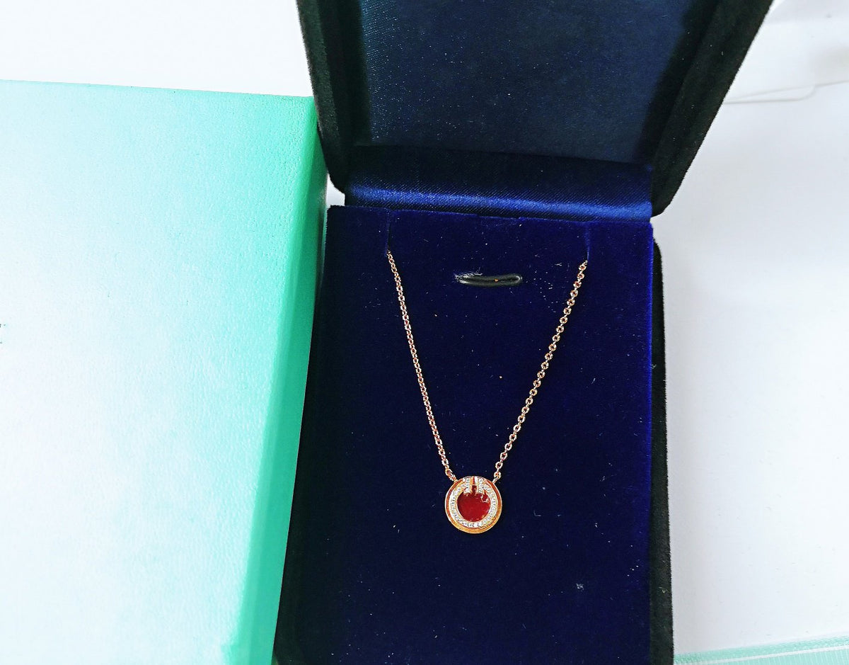 [Ornora Jewelry]DIAMOND AND MOTHER PEARL CIRCLE NECKLACE PENDANT
