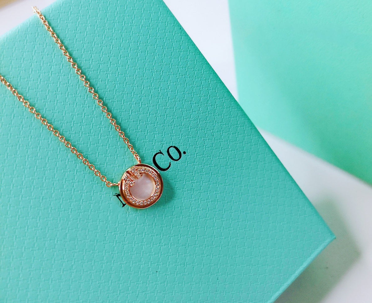 [Ornora Jewelry]DIAMOND AND MOTHER PEARL CIRCLE NECKLACE PENDANT