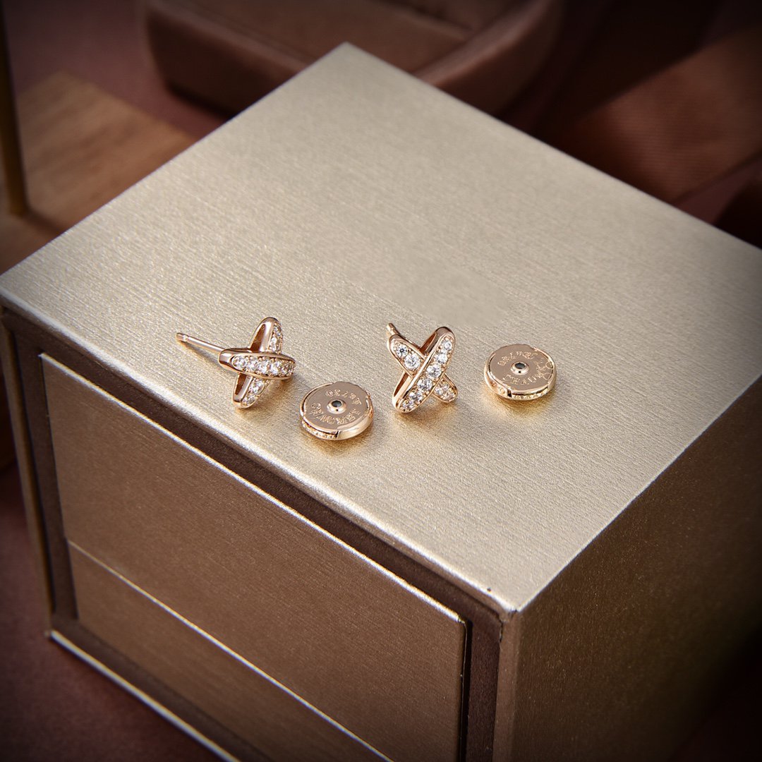 [OrnoraJewelry]JEUX DE GOLD DIAMOND EARRINGS