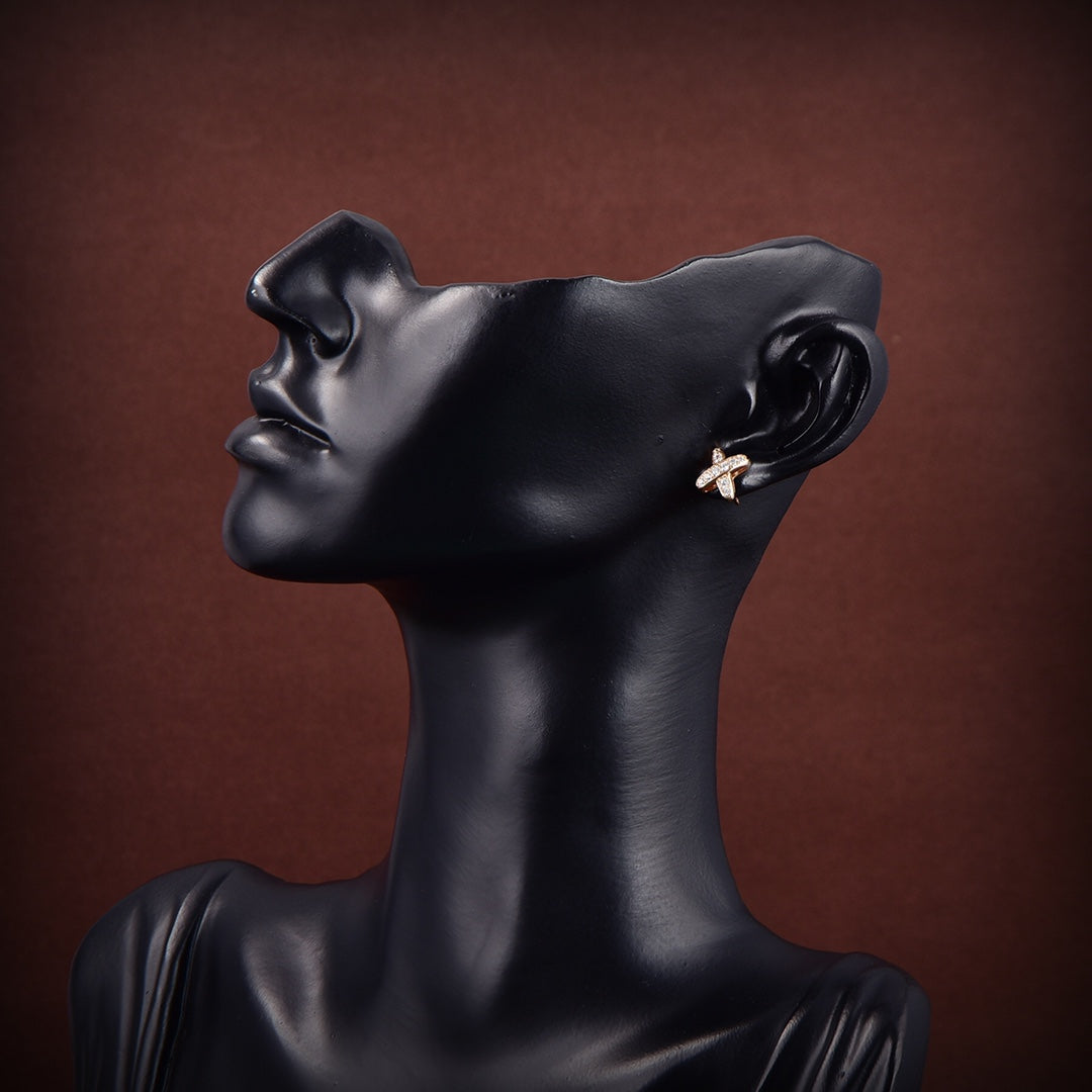 [OrnoraJewelry]JEUX DE GOLD DIAMOND EARRINGS