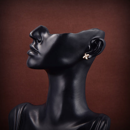 [OrnoraJewelry]JEUX DE GOLD DIAMOND EARRINGS