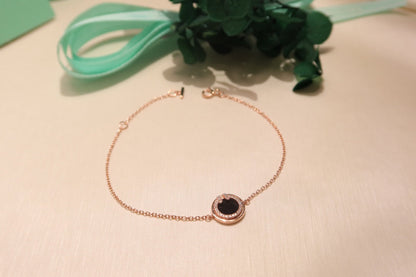 [Ornora Jewelry]DIAMOND CIRCLE PINK GOLD BRACELET