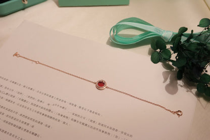 [Ornora Jewelry]DIAMOND CIRCLE PINK GOLD BRACELET