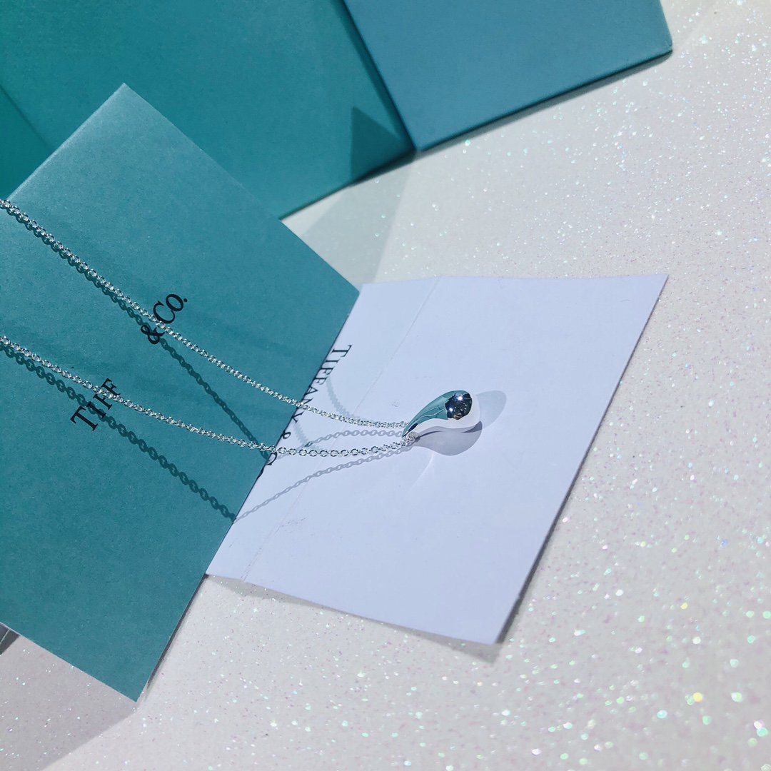 [Ornora Jewelry]ELSA PERETTI TEARDROP PENDANT STERLING SILVER NECKLACE