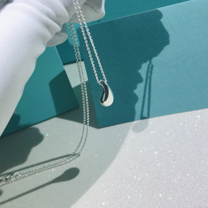 [Ornora Jewelry]ELSA PERETTI TEARDROP PENDANT STERLING SILVER NECKLACE