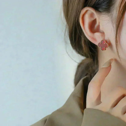[OrnoraJewelry]CLOVER MEDIUM 1 MOTIFS CARNELIAN  EARRINGS