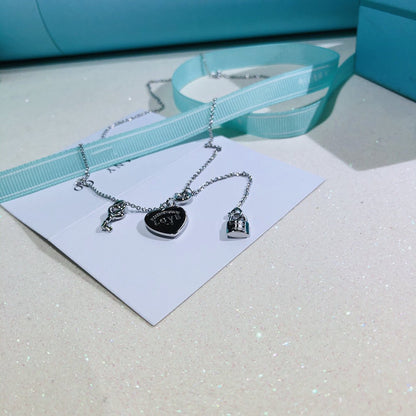 [Ornora Jewelry]LOVE HEART TAG KEY NECKLACE