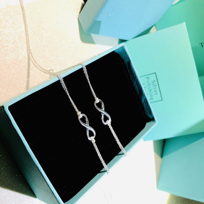 [Ornora Jewelry]SILVER INFINITY DOUBLE CHAIN NECKLACE