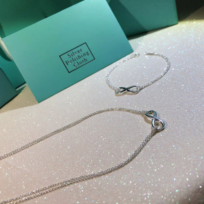 [Ornora Jewelry]SILVER INFINITY DOUBLE CHAIN NECKLACE