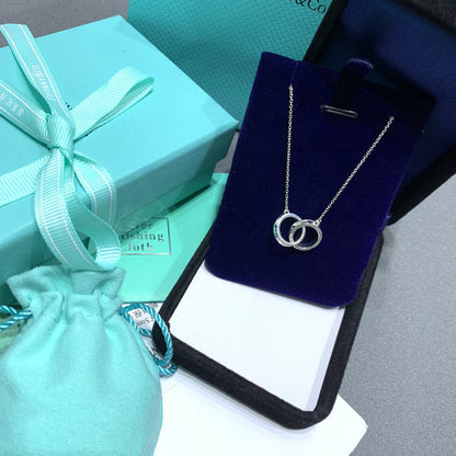 [Ornora Jewelry]INTERLOCKING CIRCLES PENDANT SILVER SMALL NECKLACE