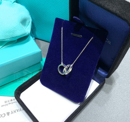 [Ornora Jewelry]INTERLOCKING CIRCLES PENDANT SILVER SMALL NECKLACE