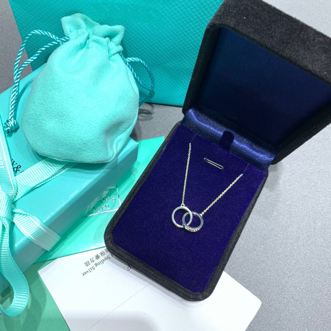 [Ornora Jewelry]INTERLOCKING CIRCLES PENDANT SILVER SMALL NECKLACE