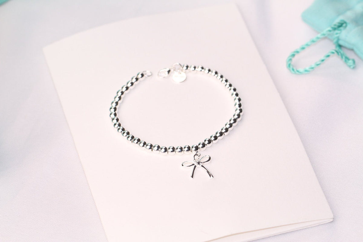 [Ornora Jewelry]STERLING SILVER BOW BEAD BRACELET