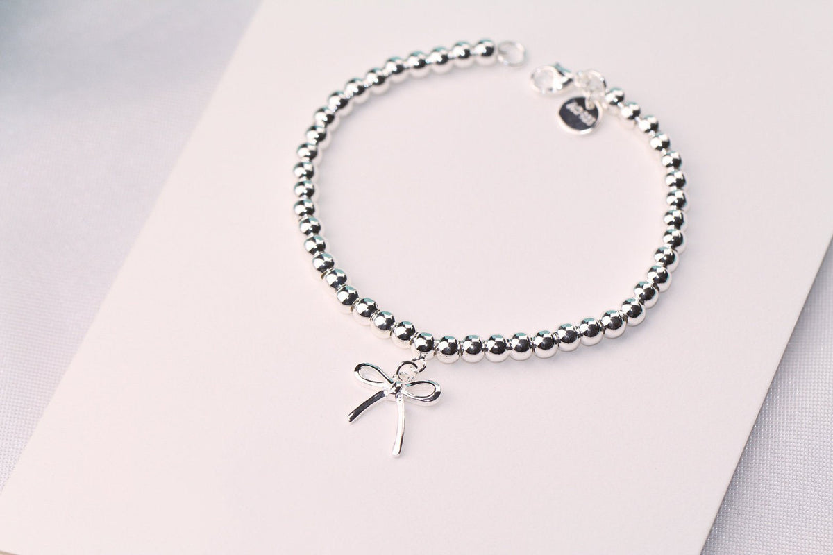 [Ornora Jewelry]STERLING SILVER BOW BEAD BRACELET