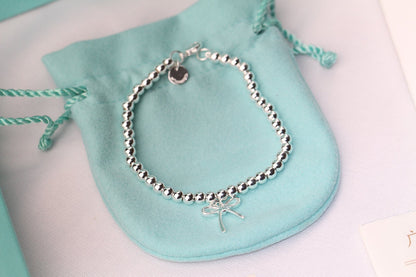 [Ornora Jewelry]STERLING SILVER BOW BEAD BRACELET