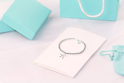 [Ornora Jewelry]STERLING SILVER BOW BEAD BRACELET