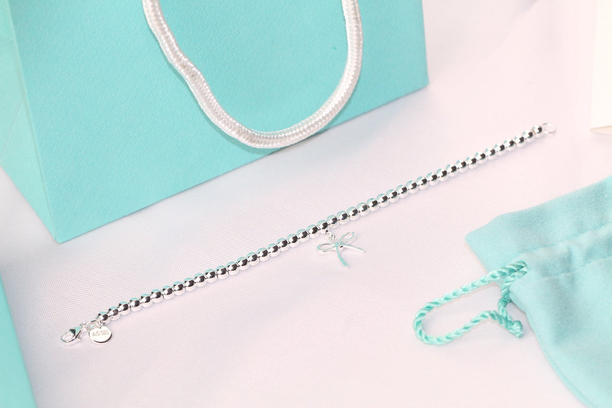 [Ornora Jewelry]STERLING SILVER BOW BEAD BRACELET