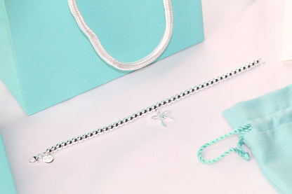 [Ornora Jewelry]STERLING SILVER BOW BEAD BRACELET