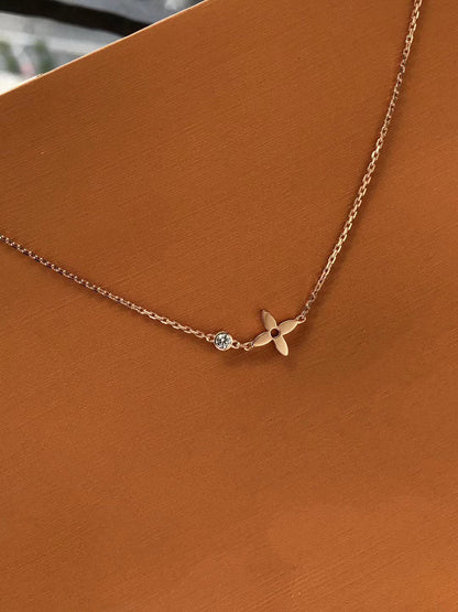 [OrnoraJewelry]BLOSSOM PENDANT PINK GOLD AND DIAMOND